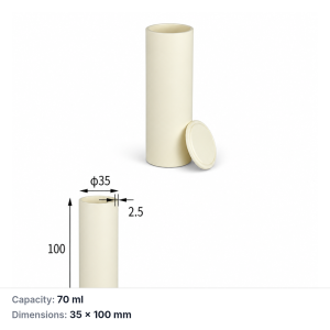 (MQACR346) Alumina Cylindrical Crucible, 100 mm, 35 × 100 mm, 70 mL, With Lid, Inner-Fitting Lid, 99% Alumina (Al2O3), 1 Piece