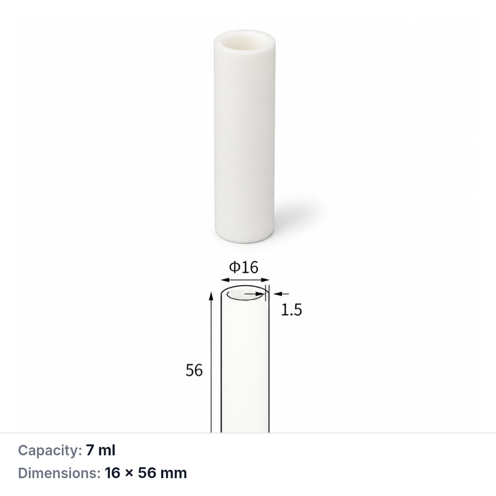 (MQACR364) Alumina Cylindrical Crucible, 16 × 56 mm, 7 mL, 15 g, 1 Piece