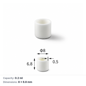 (MQACR366) Alumina Cylindrical Crucible, 8 × 6.8 mm, 0.2 mL, 0.4 g, 1 Piece