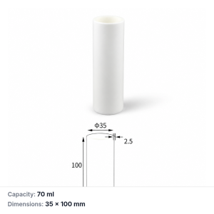(MQACR368) Alumina Cylindrical Crucible, 70 mL, 35 × 100 mm, 105 g, 1 Piece
