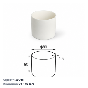 (MQACR423) Alumina, 80 × 80 mm, 300 mL, 310 g, 1 Piece