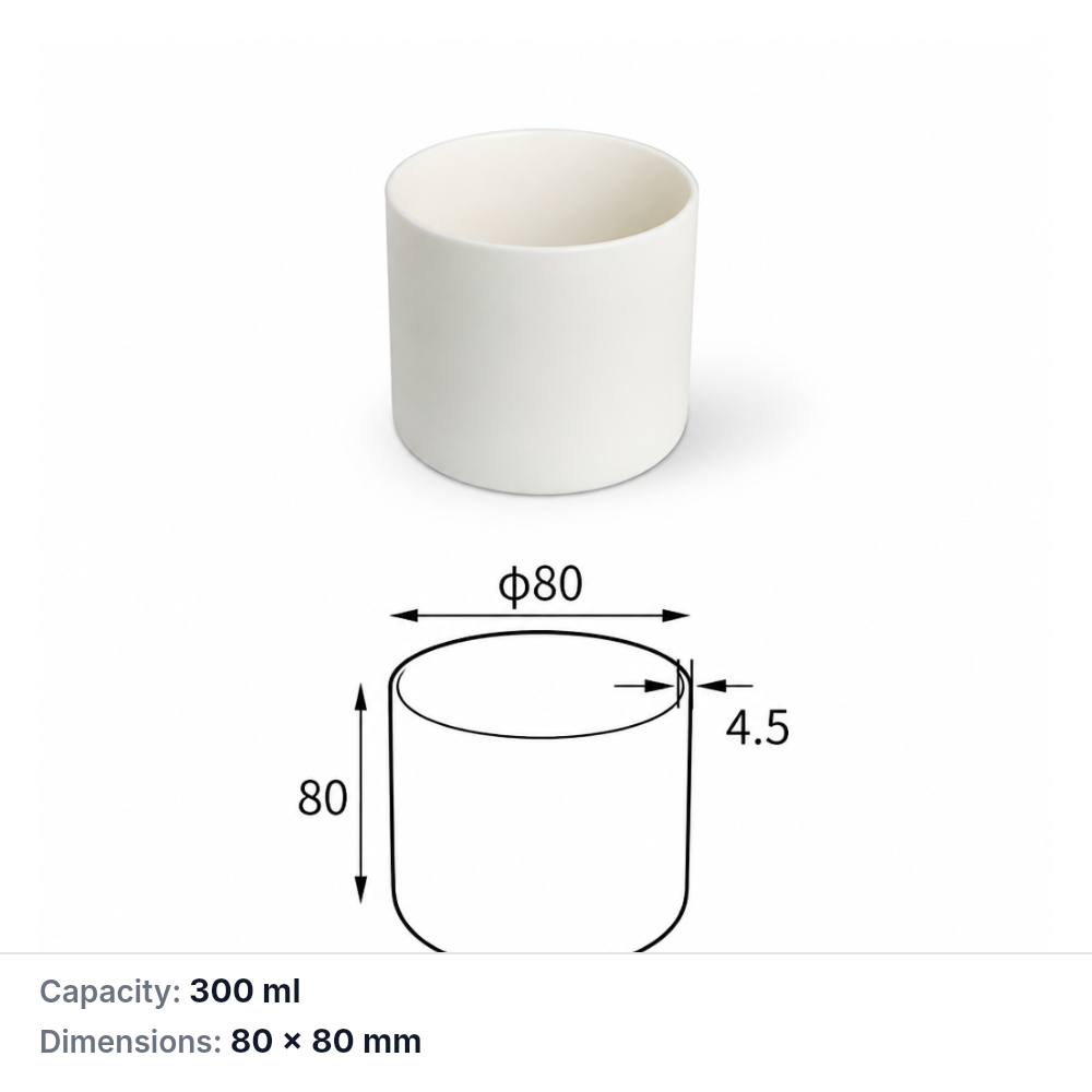 (MQACR423) Alumina, 80 × 80 mm, 300 mL, 310 g, 1 Piece