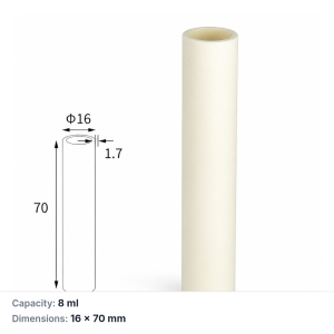 (MQACR448) Alumina Cylindrical Crucible, 16 mm OD, 16 × 70 mm, 8 mL, 20.5 g, 1 Piece