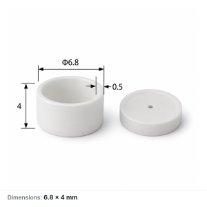 (MQACR497) 99.5% Alumina Lid Crucible, 6.8 × 4 mm, With Lid, 1 Piece