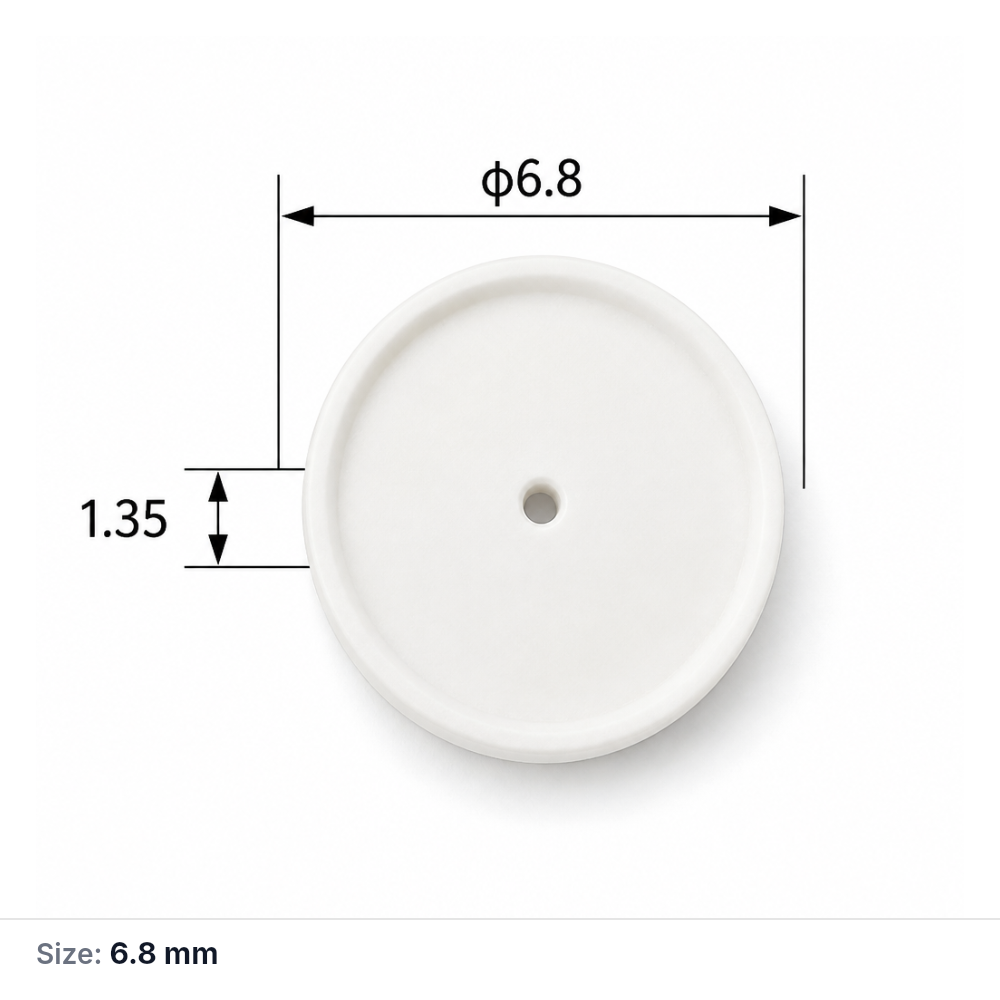 (MQACR501) Crucible Lid, 6.8 mm, Fine Ground, Alumina (Al2O3), 1 Piece