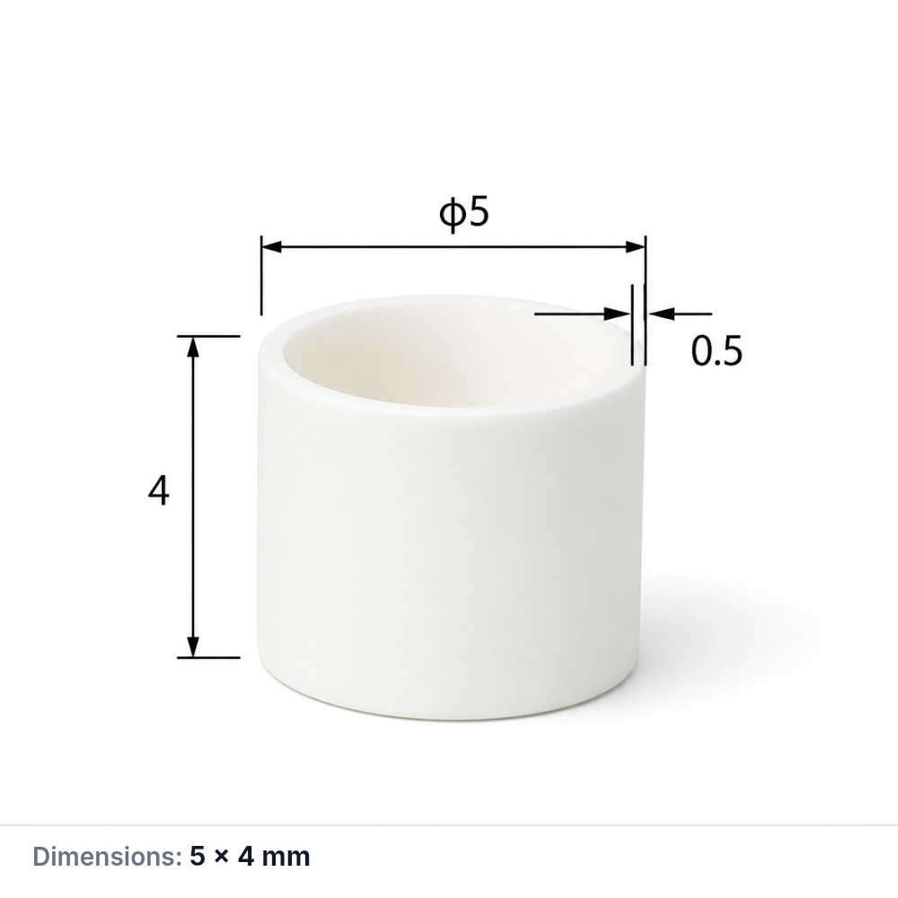 (MQACR510) Alumina Thermal Analysis Crucible, 99.5% Alumina (Al2O3), Ø5 × 4 mm, 43 µL, Export Version, 1 Piece