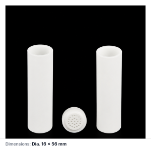 (MQACR601) Alumina Nested Crucible Set, Ø16 × 56 mm, With Lid, Perforated Lid, Alumina (Al2O3), 1 Set