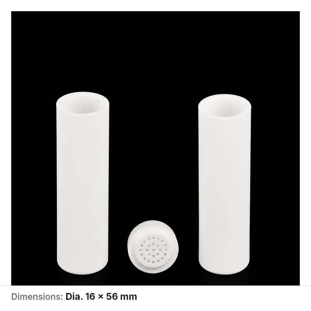 (MQACR601) Alumina Nested Crucible Set, Ø16 × 56 mm, With Lid, Perforated Lid, Alumina (Al2O3), 1 Set