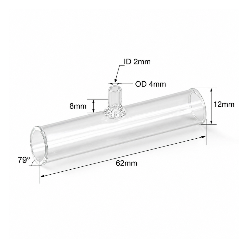 Quartz trapezoidal atomic vapor cell with top branch connection