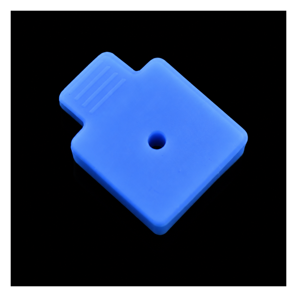 Blue silicone cuvette sealing cap with injection port