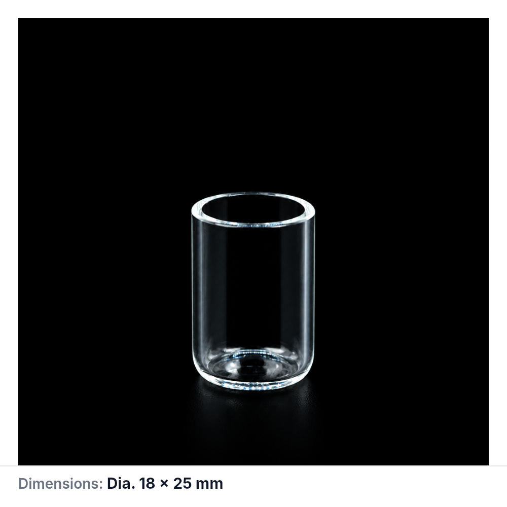 (MQQCR003) Quartz Crucible, Ø18 × 25 mm, 4 mL, 1 Piece
