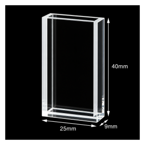 Quartz Cuvette for Contact Lens Inspection, 21/5 mm Dual Path, 40 × 25 × 9 mm, Five-Sided Optical Design | MQQCU010