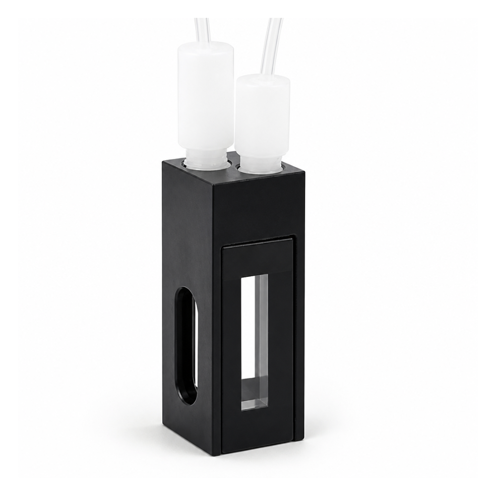 Quartz Fluorescence Flow Cell, 600 µL, 10 mm Path, 3.5 × 17.5 mm Window