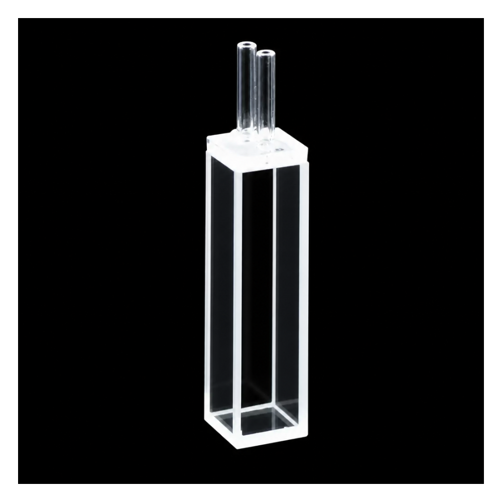 (MQQFL019) Quartz Fluorescence Flow Cell, Path Length: 10 mm, Capacity: 3.5 mL, Four-Side Light-Transmitting Design