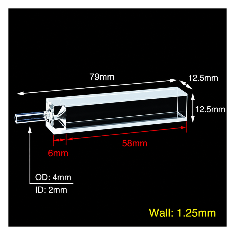 (MQQFL020) Quartz Fluorescence Cuvette, 5.8 mL, 10 mm, JGS1, Two-Way Light, 1 Piece