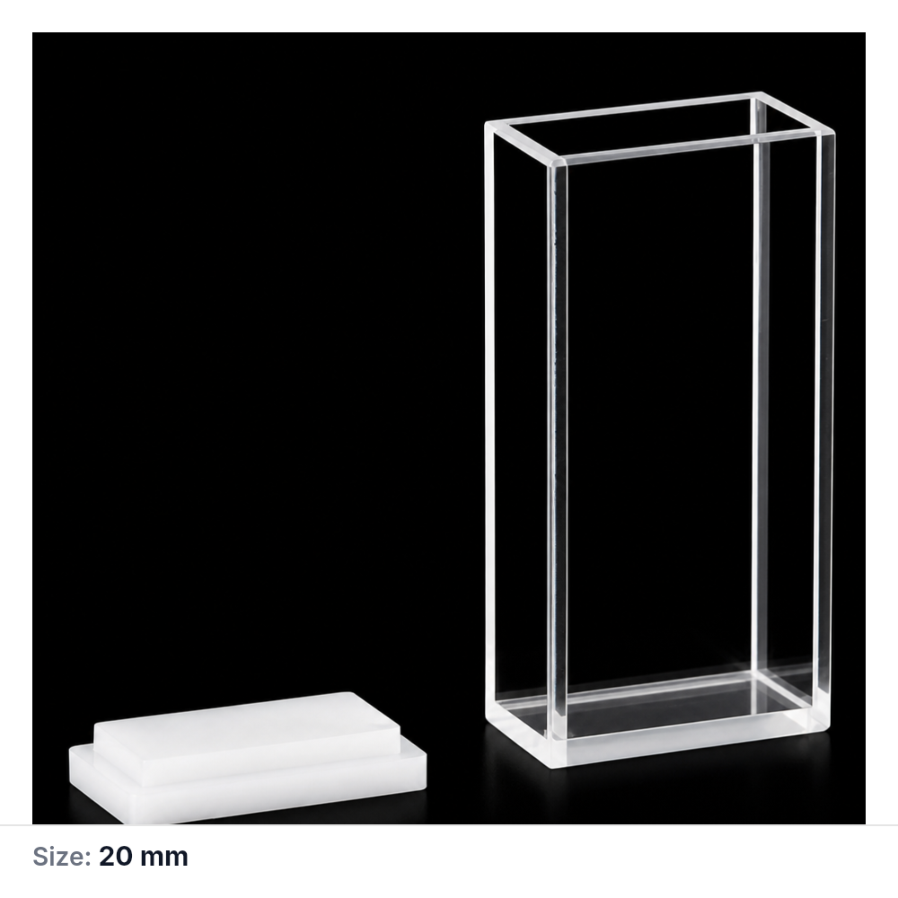 (MQQFL022) Quartz Fluorescence Cuvette, 20 mm, JGS1, Four-Way Light, Molded 83, 1 Piece