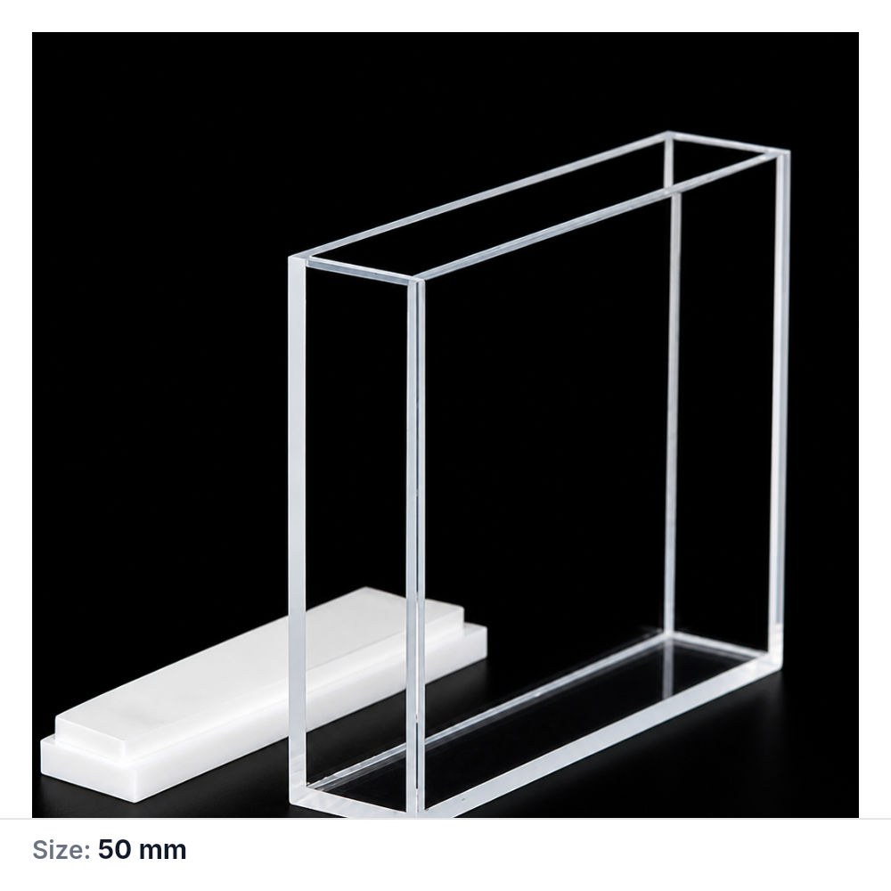 (MQQFL030) Quartz Fluorescence Cuvette, 50 mm, JGS1, Four-Way Light, Molded 83, 1 Piece