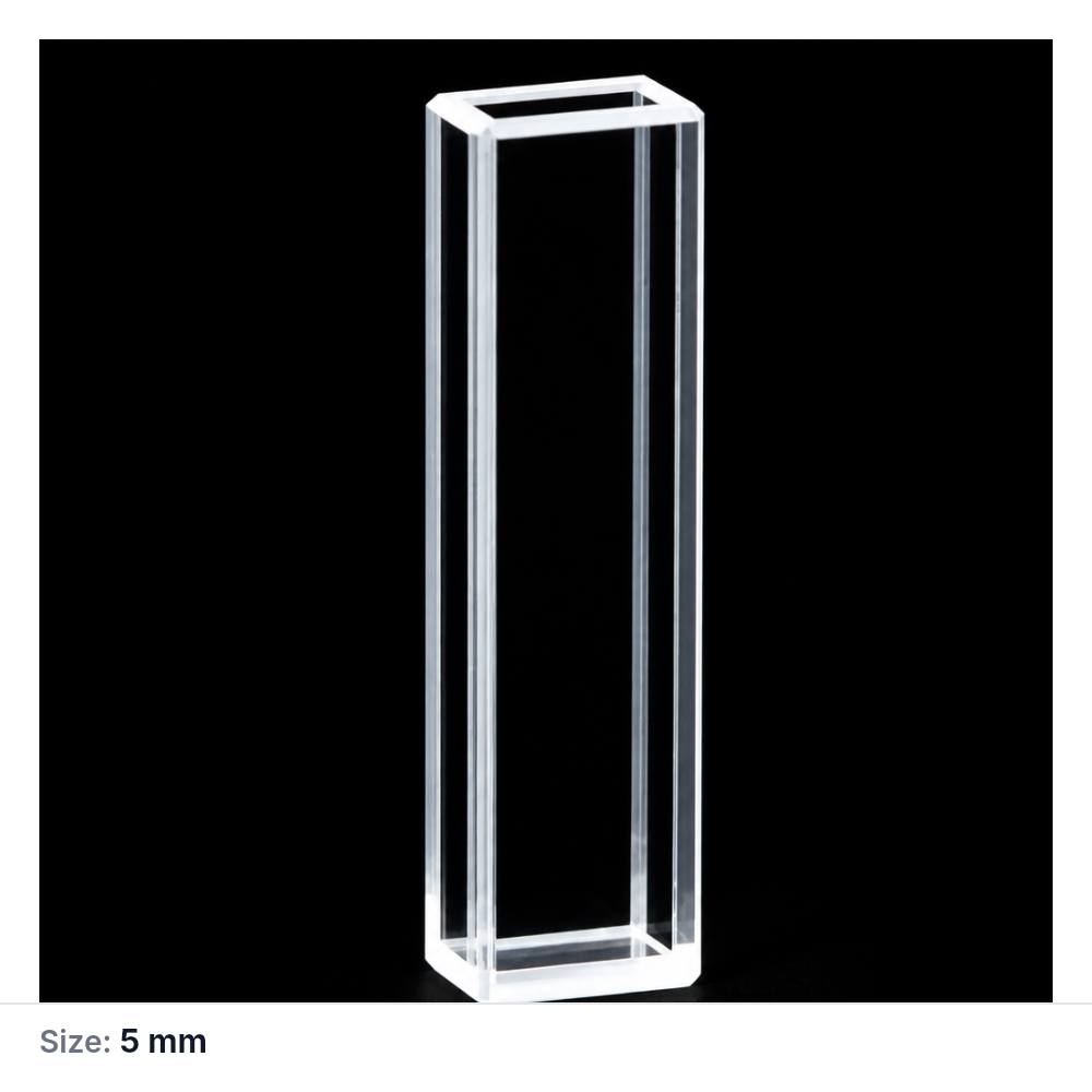 (MQQFL041) Quartz Fluorescence Cuvette, 5 mm Path Length, Four-Way Light, Neutral Solutions Only, 1 Piece