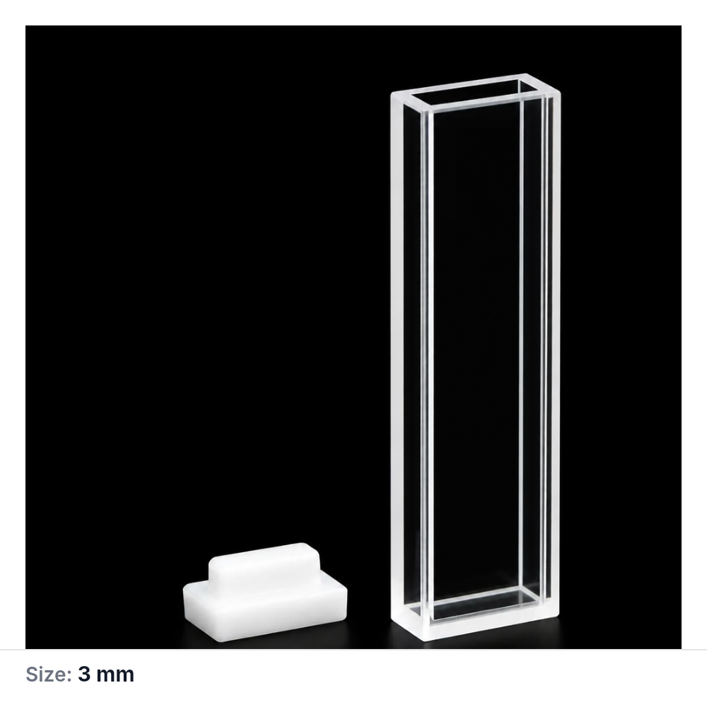 MQQFL046 quartz fluorescence cuvette, 3 mm path length, 1.05 mL capacity