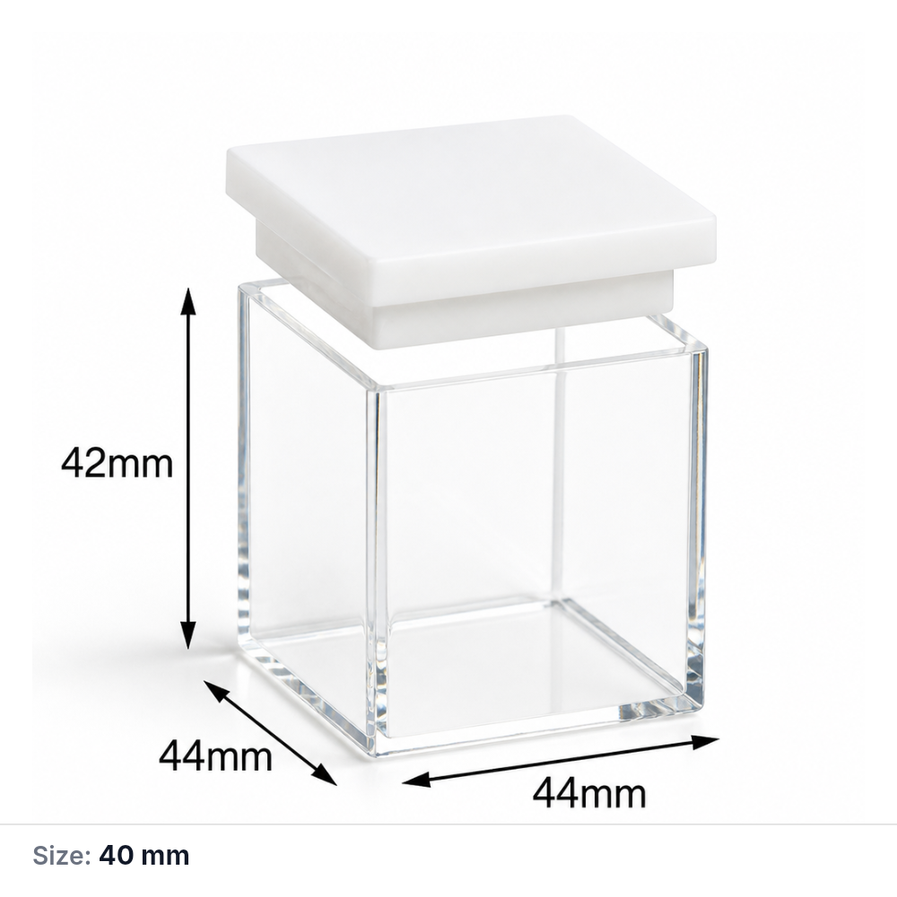 Quartz Square Reaction Cell, 40 mm, 40 × 40 × 40 mm, Quartz, Five-Way Light, Molded 83, 1 Piece