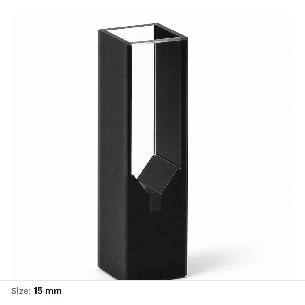 (MQQMC028) Black-Wall Quartz Micro Cuvette, 10 mm Path, 50 µL, 15 mm Center, 1 Piece