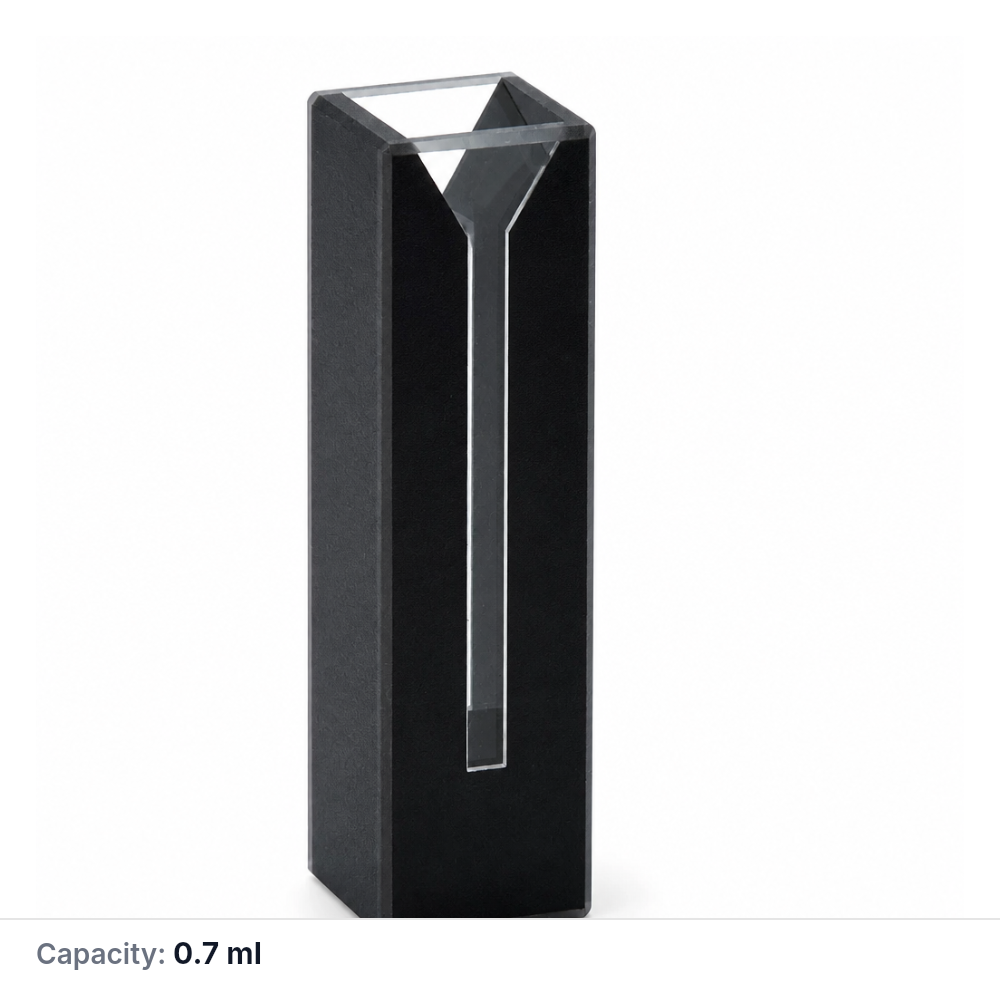Quartz Black-Wall Micro Cuvette, 2 mm Slit, 0.7 mL, One-Piece Construction, 1 Piece | MQQMC031
