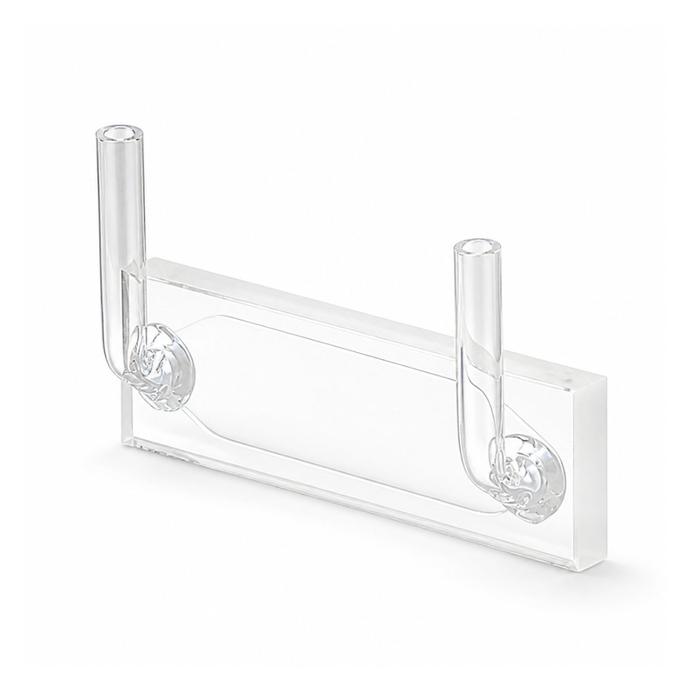 Quartz Micro Flow Cell, 0.5 mm Path, 80 µL, 3 mm OD Tubes, SKU MQQMC082