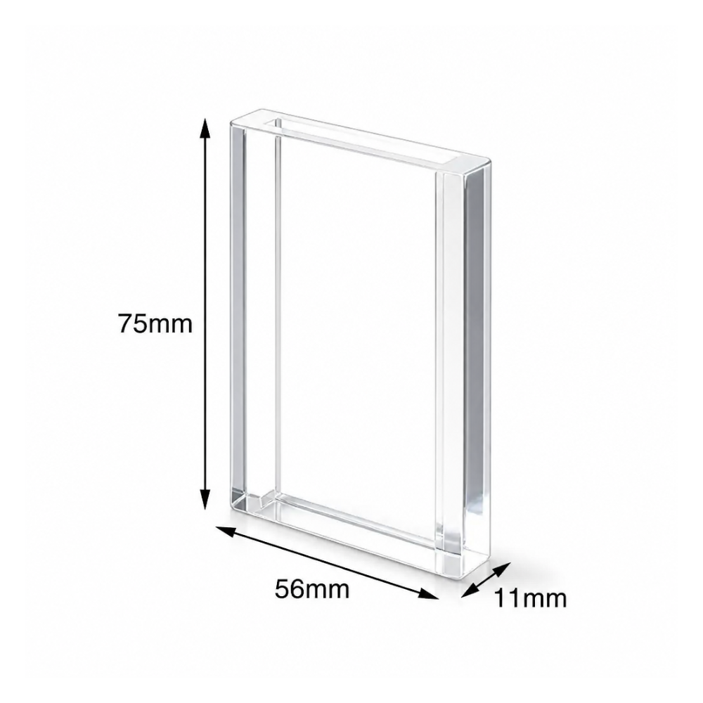 JGS1 Quartz Particle-Analysis Sample Cell, 4/4 mm Dual Path, 44 × 4 × 75 mm Interior, 1 Piece | MQQPA020