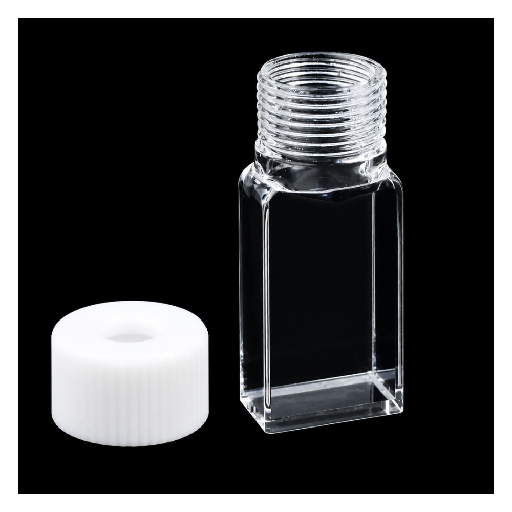Quartz Screw-Top Sample Cell, 7 mL, 20 mm Version, Electrode-Ready