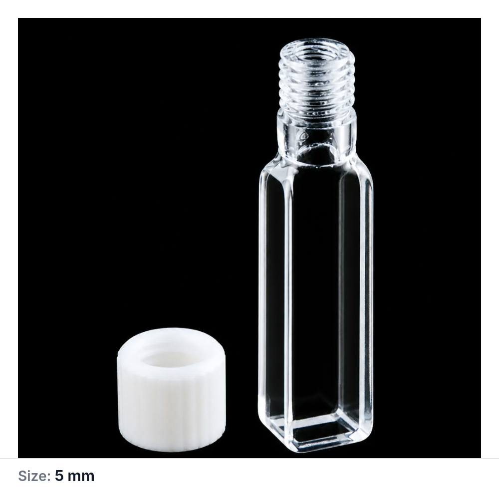 (MQQSC031) Quartz Screw-Top Cuvette, 5 mm, Four-Way Light, Molded 83, 1 Piece