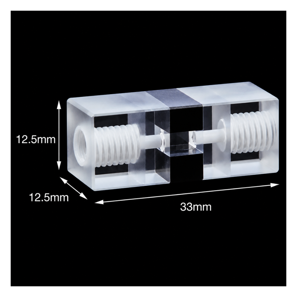 (MQQSC043) Quartz Screw-Top Cuvette, 3 × 3 × 6 mm, 54 µL, Threaded, Two-Way Light, 1 Piece