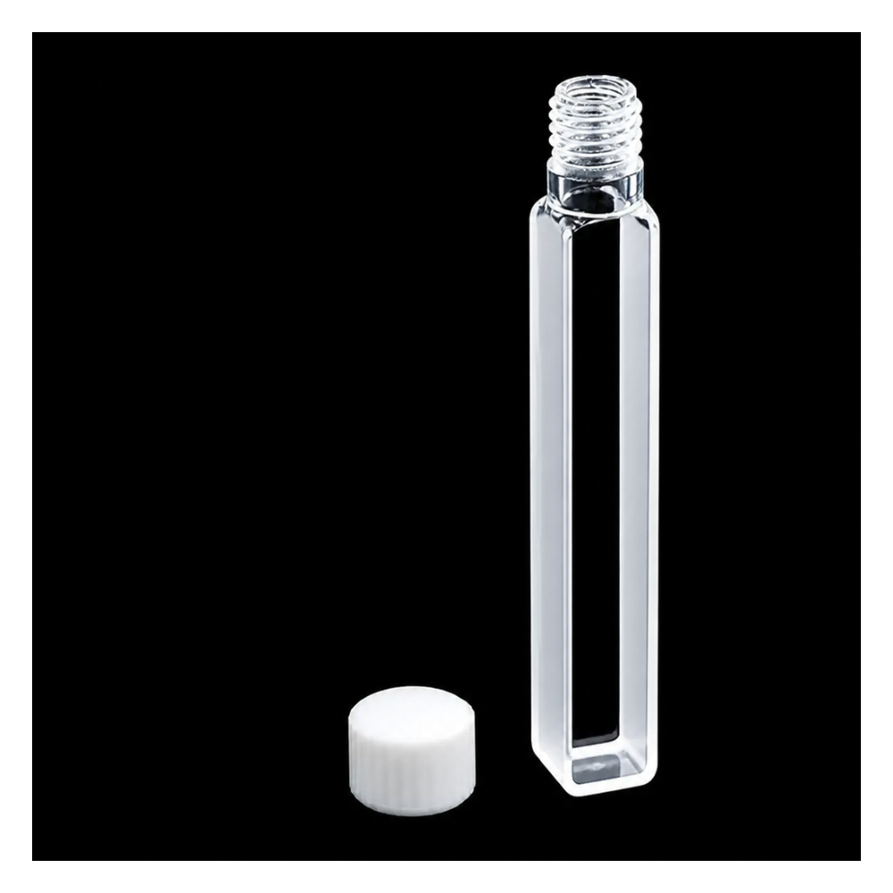 (MQQSC074) Quartz Screw-Top Cuvette, With Lid, Export Version, Threaded, Two-Way Light, Molded 83, Optically Contacted One-Piece Construction, 1 Piece