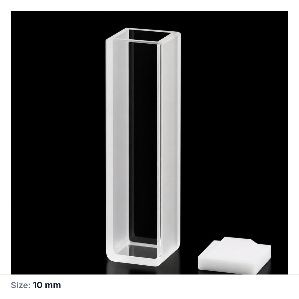 (MQQSD004) Quartz Cuvette, 10 mm Path Length, Two-Way Light, 1 Piece
