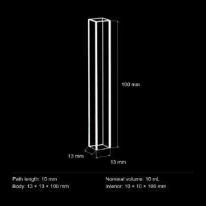 (MQQFC013) Quartz Rectangular Sample Cell, 10 mm Path, 10 mL, Open at Both Ends
