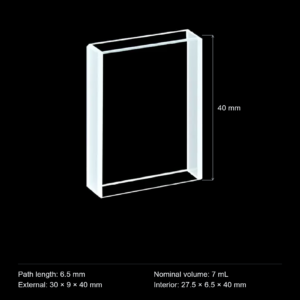 (MQQFC041) Quartz Rectangular Sample Cell, 6.5 mm Path, 7 mL, Open at Both Ends