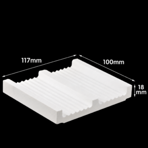 (MQACR019) Grooved Alumina Sagger, 117 × 100 × 18 mm