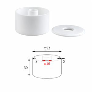 (MQACR690) Alumina Crucible with Central Tube and Lid with Central Opening, Ø52 × 30 mm