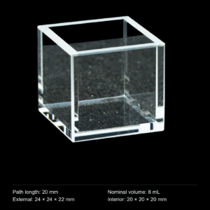 (MQQHC006) Quartz High-Capacity Cuvette, 20 mm Path, No Lid, Five-Sided Optical Windows