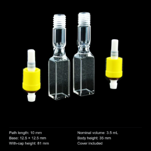 (MQQFL053) Quartz Screw-Top Cuvette, 10 mm path, Valve Closure Assembly, Pack of 2
