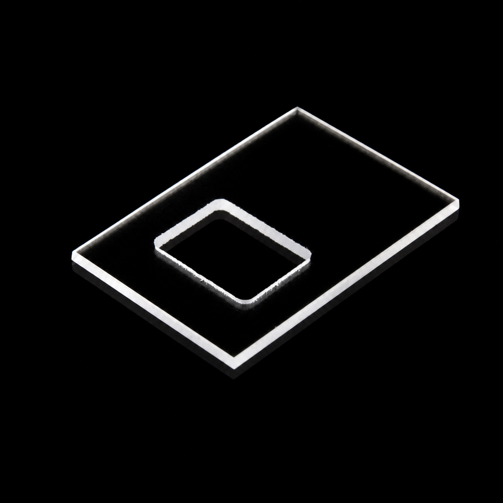 Quartz XRD Sample Holder, 55 × 35 × 1.6 mm, 20 × 16 mm Rectangular Opening, 1 Piece, MQXRD010