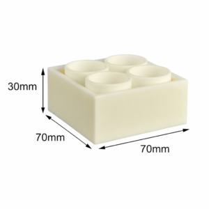 (MQACR203) Alumina Crucible Set, 70 × 70 × 30 mm, 4 Small Crucibles