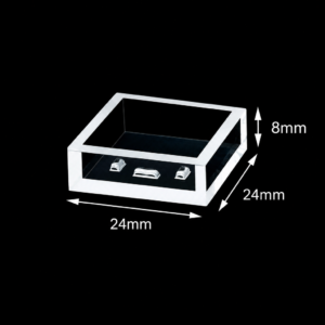 (MQQFL080) Quartz Fluorescence Cuvette with Locating Blocks, 20 mm Path, 2 mL