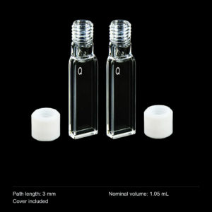 (MQQSC006) Quartz Screw-Top Cuvette, 3 mm path, Large Screw Opening, Pack of 2
