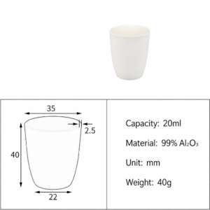 (MQACR110) Arc-shaped Alumina Crucible, 20 mL, Tall Form