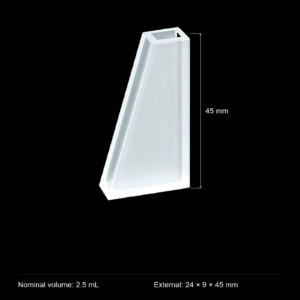(MQQCU001) Quartz Trapezoidal Cell, 2.5 mL nominal capacity, Sloped Body