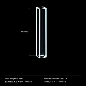 (MQQFC027) Quartz Rectangular Sample Cell, 4 mm Path, 640 µL, Open at Both Ends