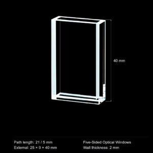 (MQQCU010) Quartz Rectangular Sample Cell, 21/5 mm paths, Contact-Lens Inspection Geometry