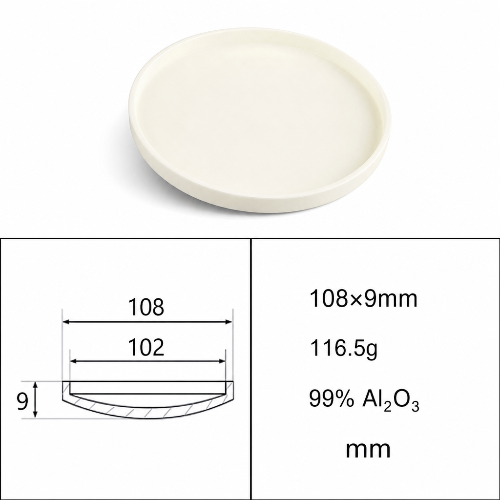 (MQAAC004) Alumina Crucible Lid, Ø108 × 9 mm, External-fitting