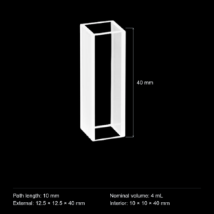 (MQQFC053) Quartz Rectangular Sample Cell, 10 mm Path, 4 mL, Open at Both Ends
