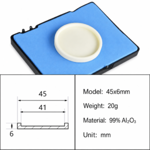(MQAAC014) Alumina Crucible Lid, Ø45 × 6 mm, External-fitting